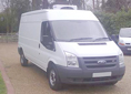 Ford Transit 350 LWB Medium roof,  Year of manufacture: 2006, very  LOW Mileage: 14,000 miles,  Chill 0C CONVERSION,  3.5t panel van,  Existing Rear Doors in use,  Side loader, · Hubbard 360AM,  As new Condition.